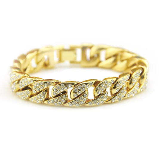 Diamond Hip-Hop Men's Bracelet - European & American Style